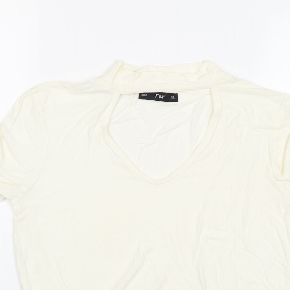 F&F Womens White   Basic T-Shirt Size 8