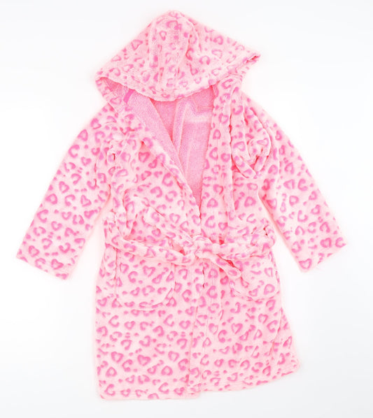 Marks and Spencer Girls Pink Animal Print  Top Robe Size 6-7 Years