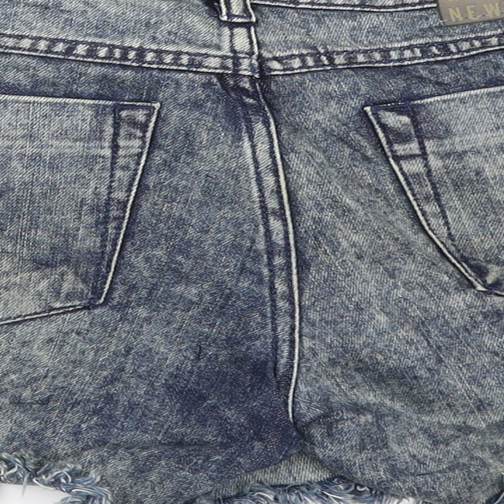 Brooklyn Womens Blue  Denim Hot Pants Shorts Size 28 in