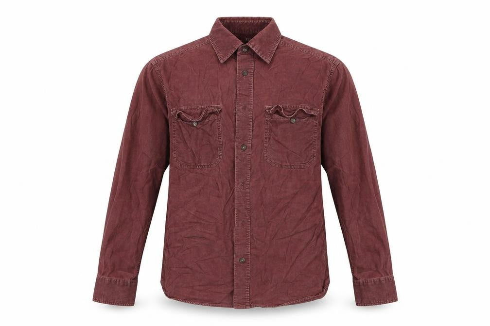 Marks & Spencer Mens Red  Corduroy  Button-Up Size S