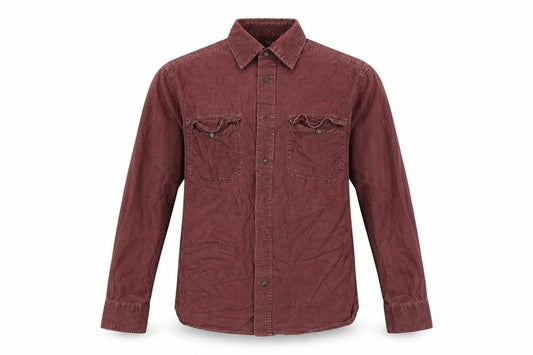 Marks & Spencer Mens Red  Corduroy  Button-Up Size S