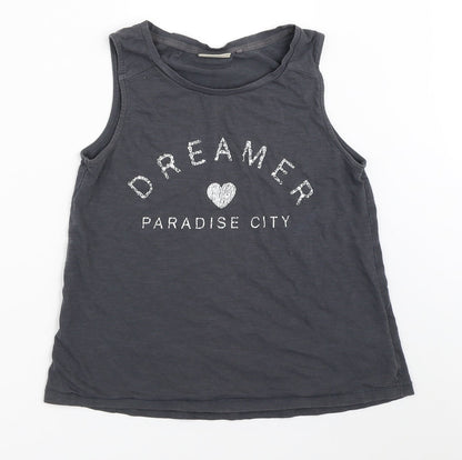 Additional front view of Next girls’ grey basic tank, size 12, years