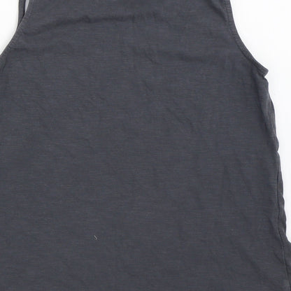 Brand and care label for Next girls’ grey basic tank, size 12, years