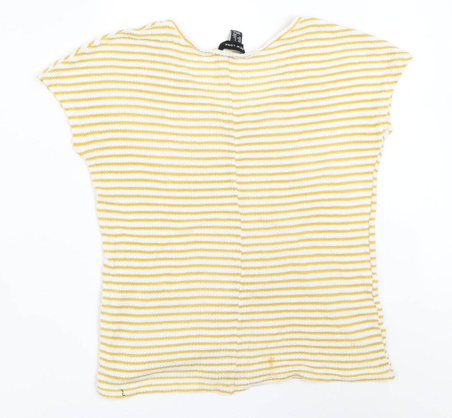New Look Womens Yellow Striped  Basic T-Shirt Size S