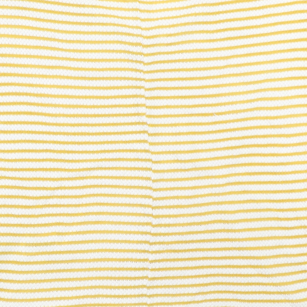 New Look Womens Yellow Striped  Basic T-Shirt Size S