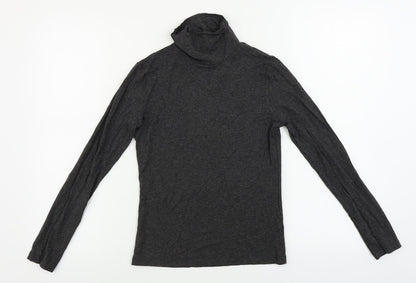 Additional front view of ASOS women’s grey basic t-shirt, size UK 10