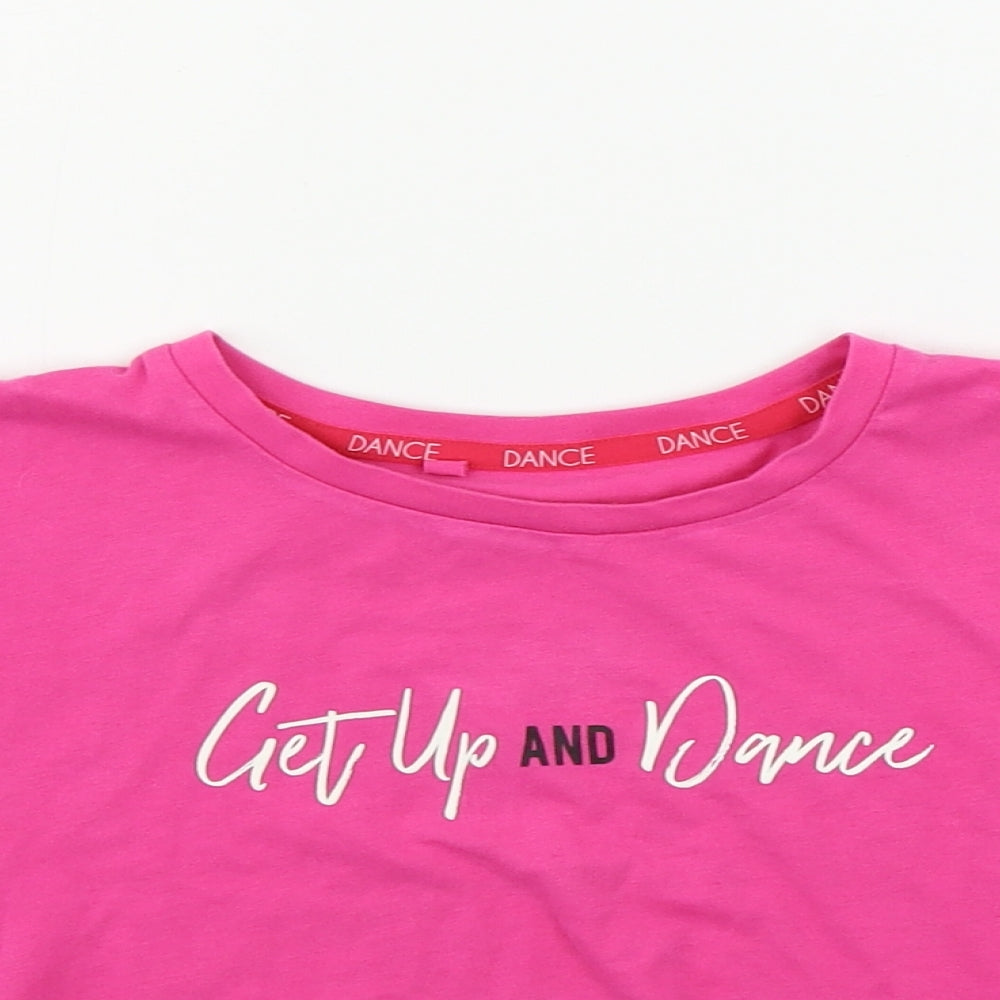 Preworn  Girls Pink   Cropped T-Shirt Size 8 Years