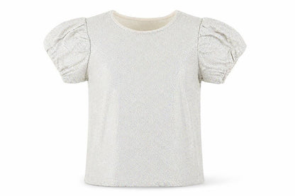 Front view of Next girls’ beige basic t-shirt, size 11, years