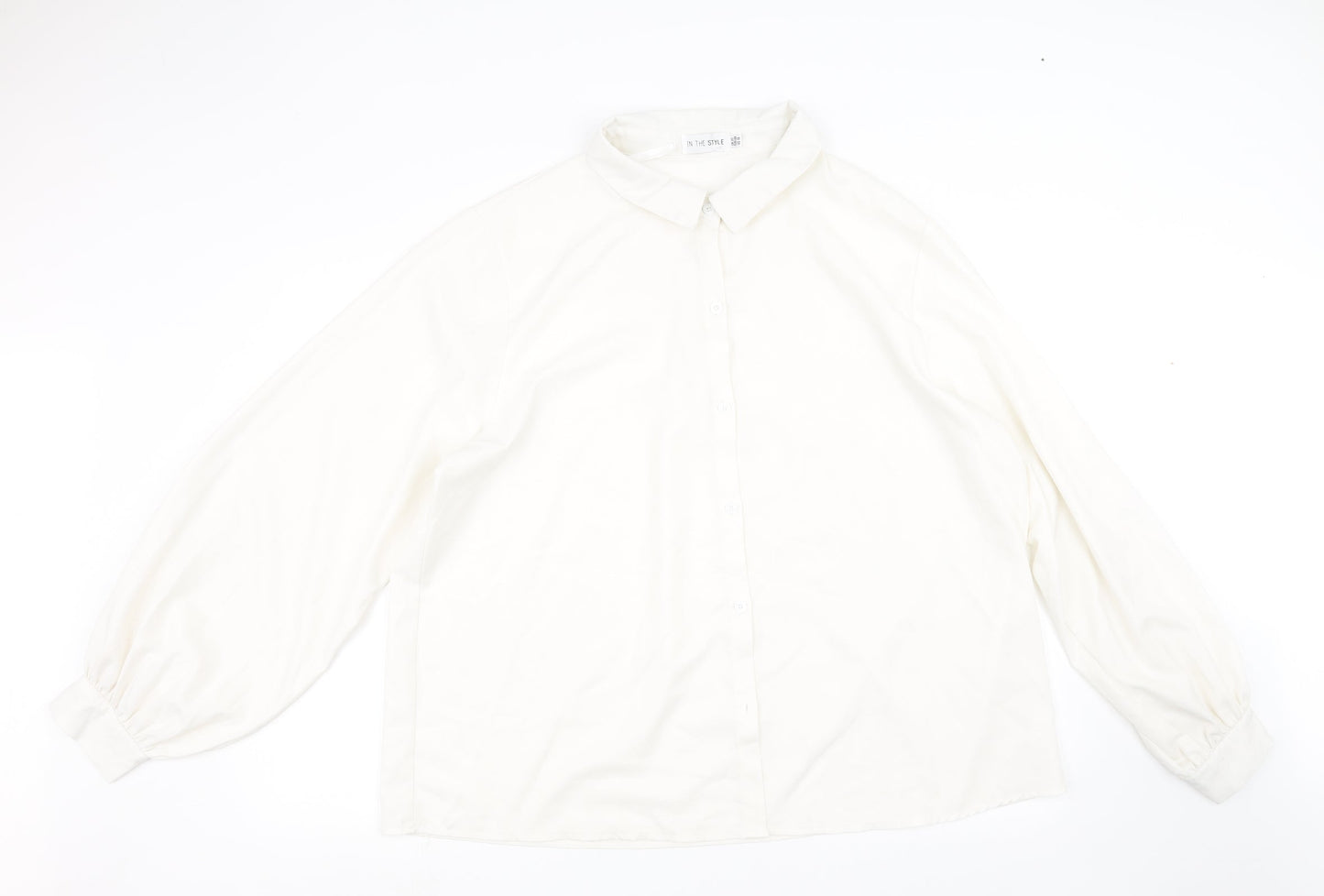 In the Style Womens White   Basic Button-Up Size 20