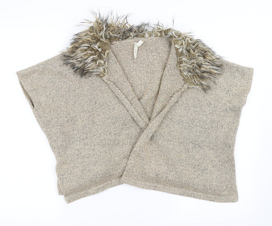 Preworn Girls Beige   Cardigan Jumper Size 7-8 Years
