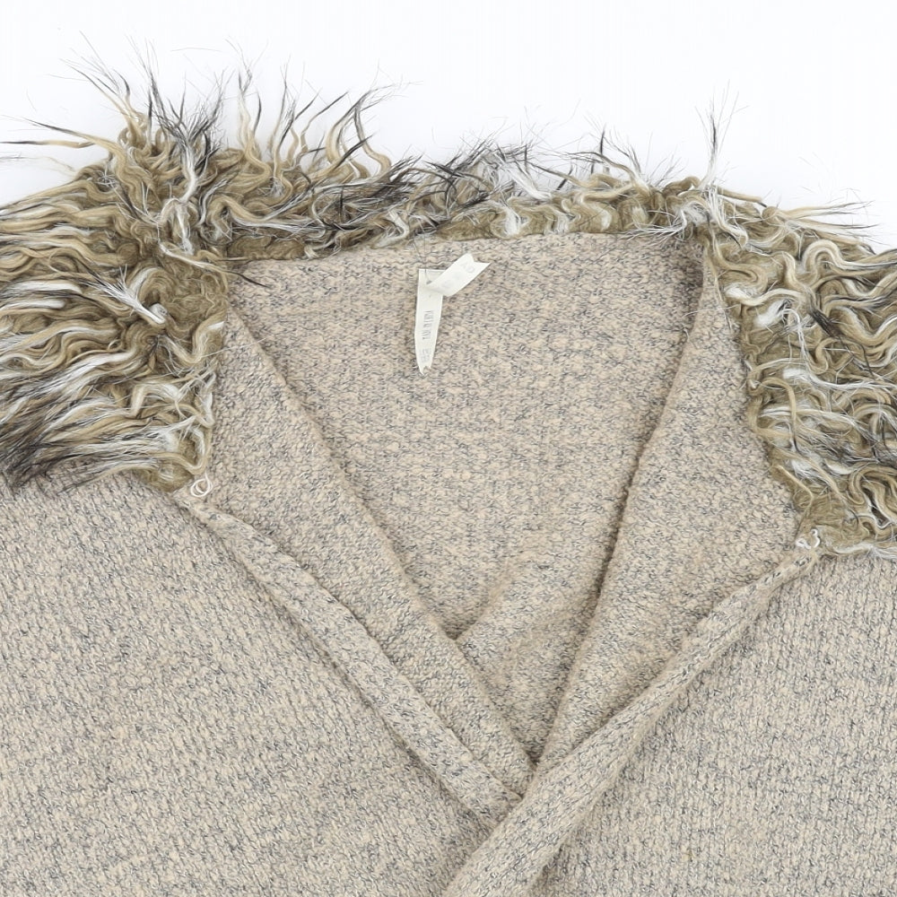 Preworn Girls Beige   Cardigan Jumper Size 7-8 Years