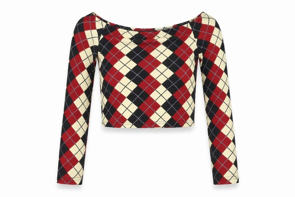 SheIn Womens Red Check  Cropped Tank Size M