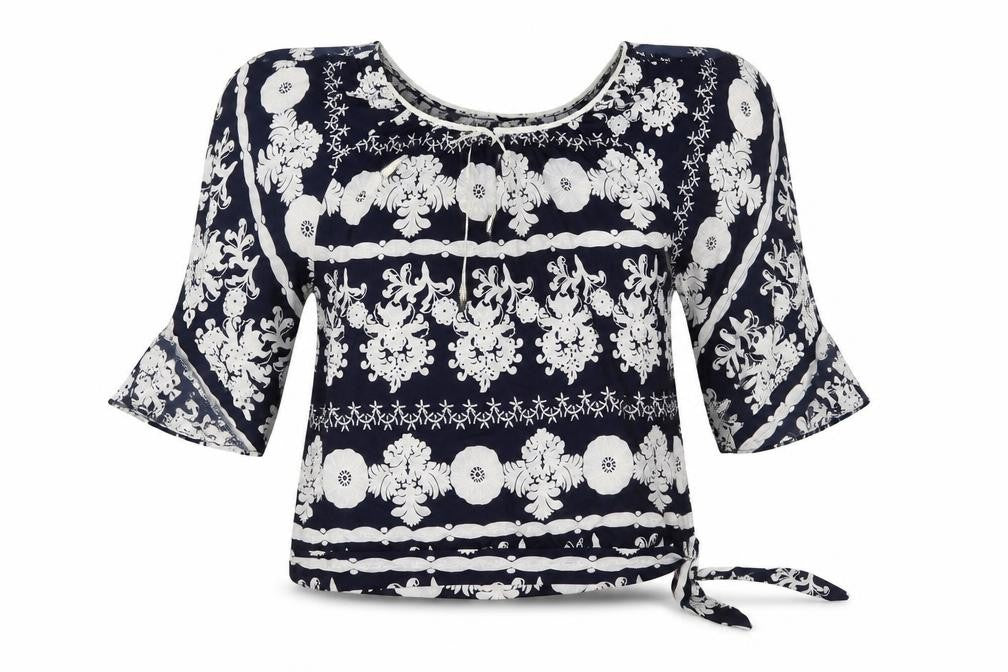 Quiz Womens Blue Paisley  Basic Blouse Size 10