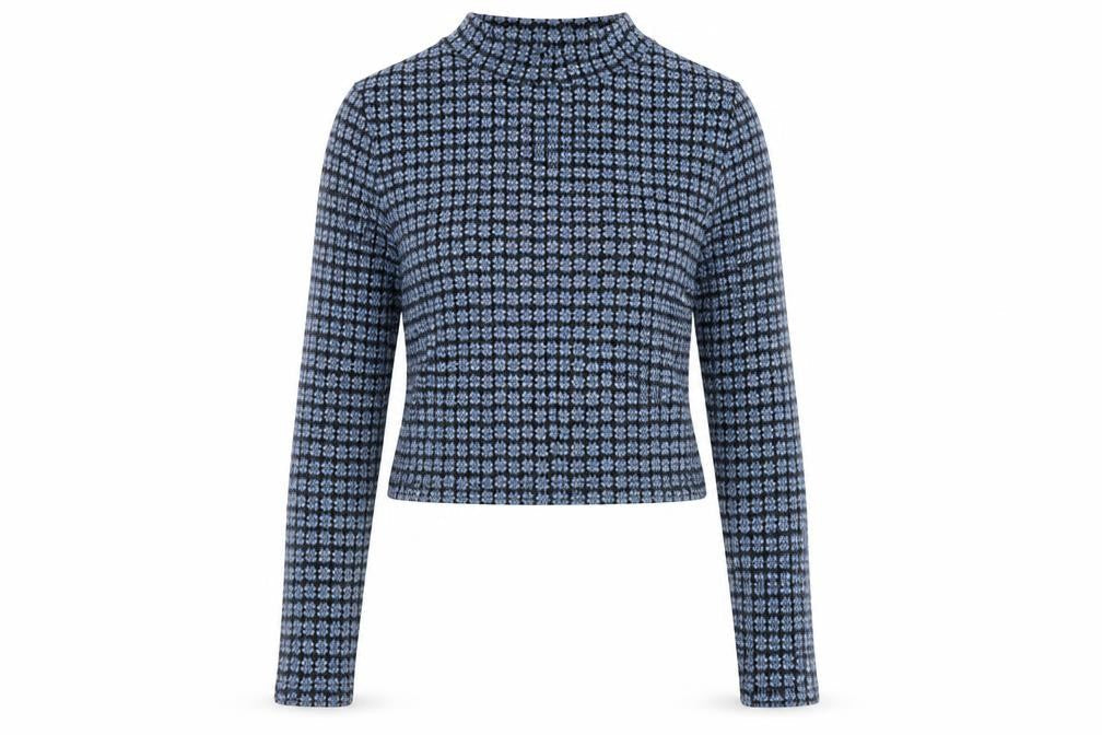 Topshop Womens Blue Geometric  Pullover Jumper Size 12
