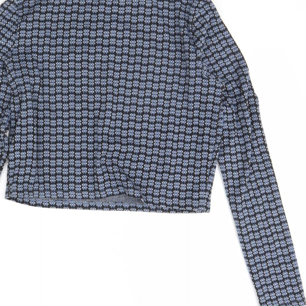 Topshop Womens Blue Geometric  Pullover Jumper Size 12