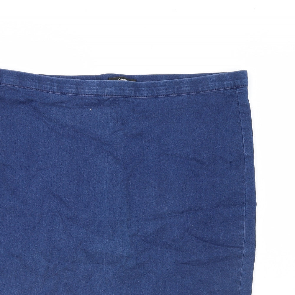 George Womens Blue  Denim Straight & Pencil Skirt Size 42 in