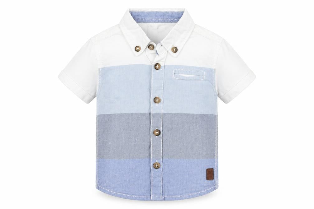F&F Boys Blue Striped  Basic Button-Up Size 3-6 Months