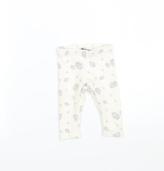 Primark Girls White   Capri Leggings Size 3-6 Months