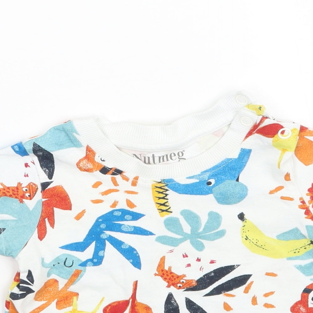 Nutmeg Girls White   Basic T-Shirt Size 3-6 Months