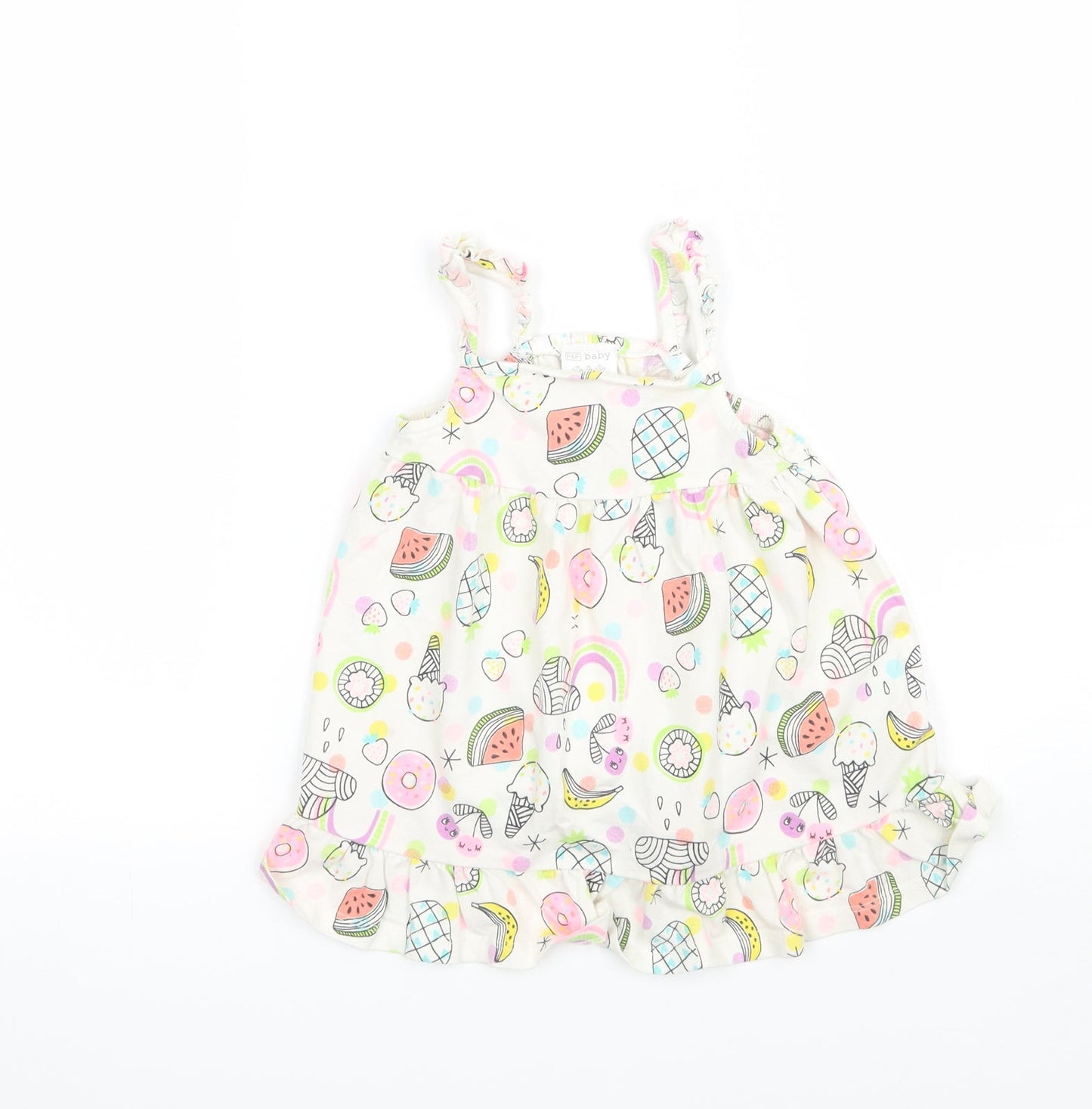 F&F Girls White   Basic Tank Size 9-12 Months