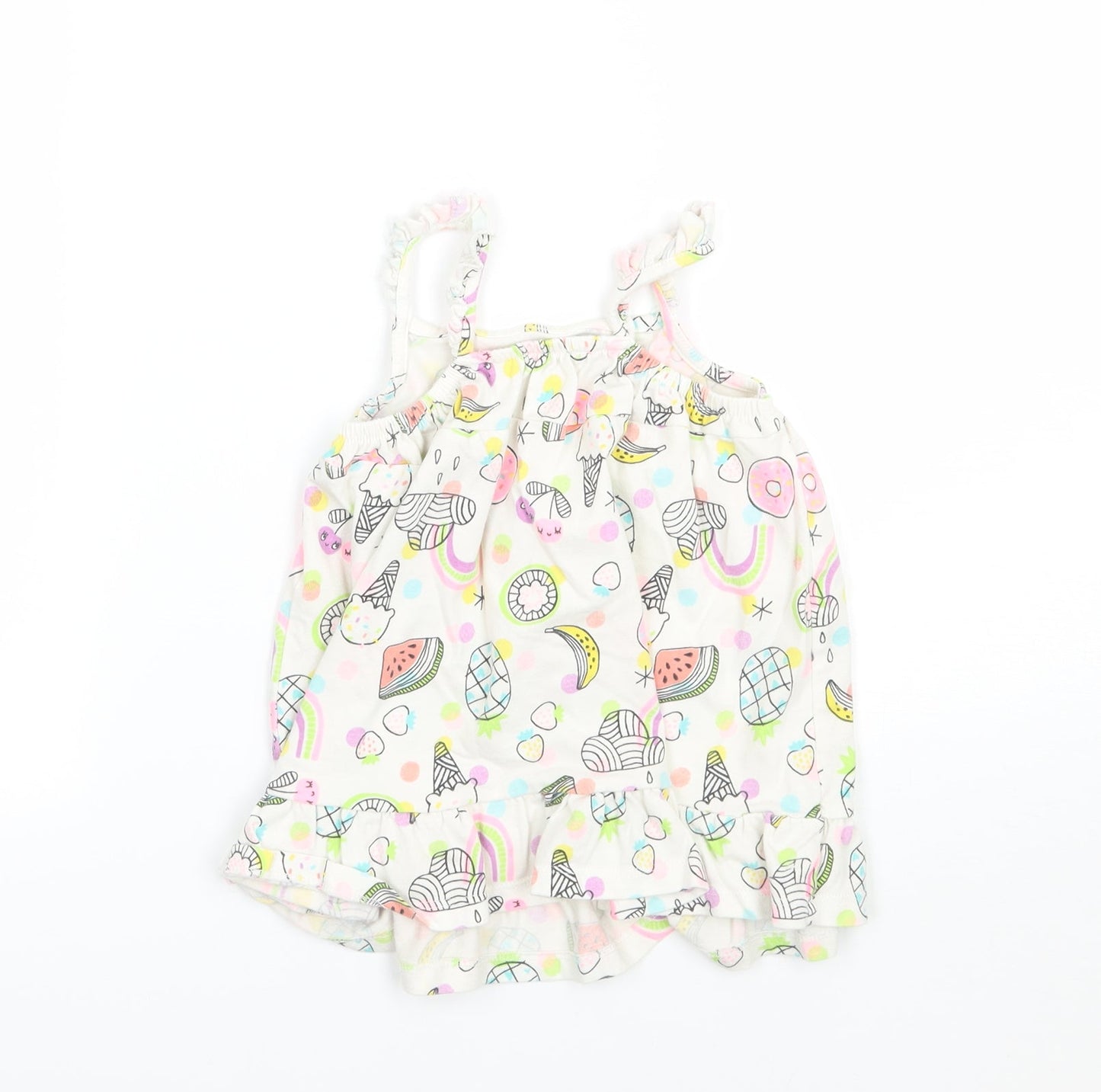 F&F Girls White   Basic Tank Size 9-12 Months