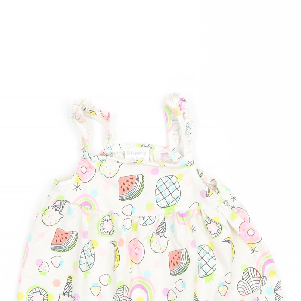 F&F Girls White   Basic Tank Size 9-12 Months