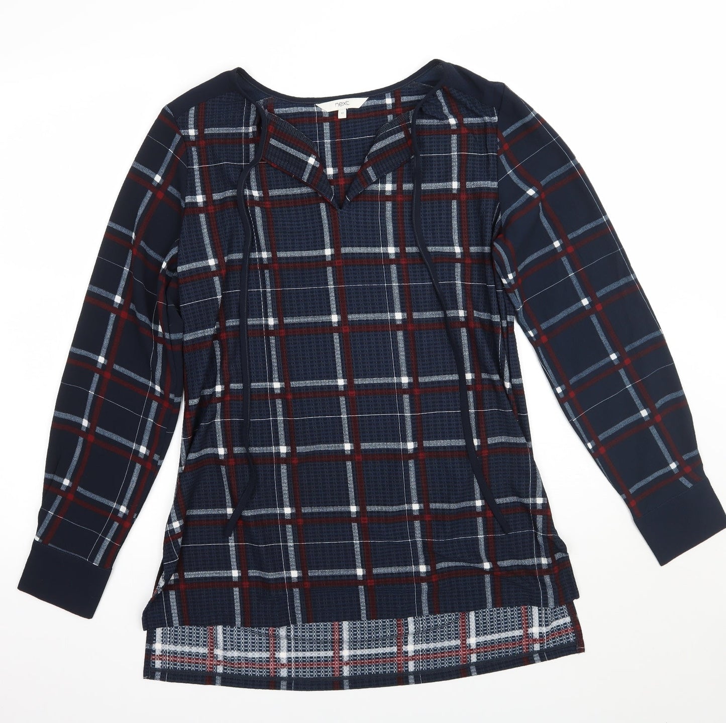 NEXT Womens Blue Check  Basic Blouse Size 12