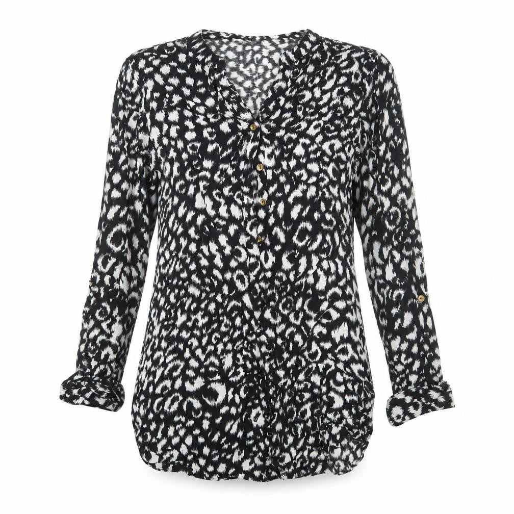 F&F Womens Beige Animal Print  Basic Blouse Size 6