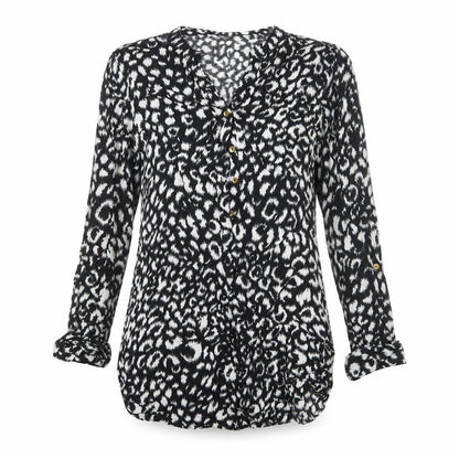 F&F Womens Beige Animal Print  Basic Blouse Size 6