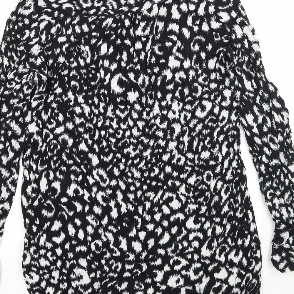 F&F Womens Beige Animal Print  Basic Blouse Size 6
