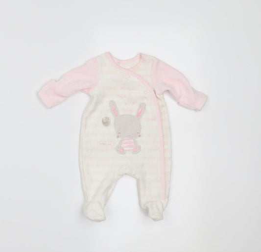 Mothercare Girls Pink Striped  Babygrow One-Piece Size Newborn