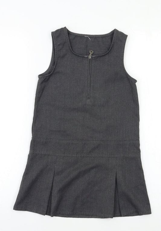George Girls Grey   Pinafore/Dungaree Dress  Size 8 Years