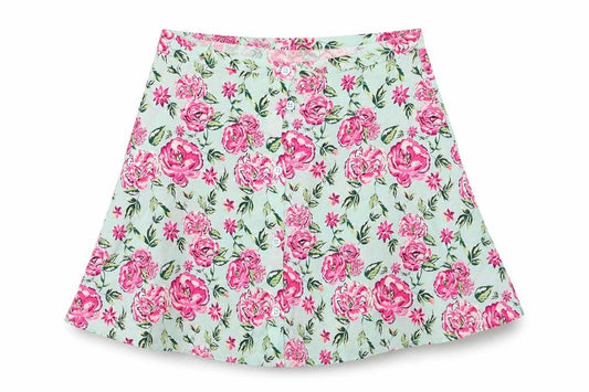 H&M Womens Green Floral  Flare Skirt Size 6