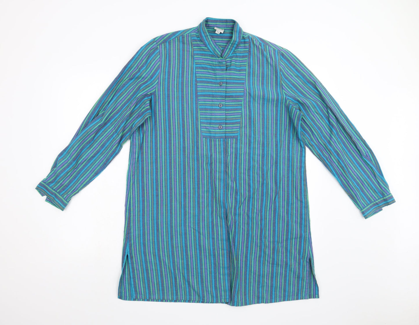DW Shop Mens Green Striped   Button-Up Size 40