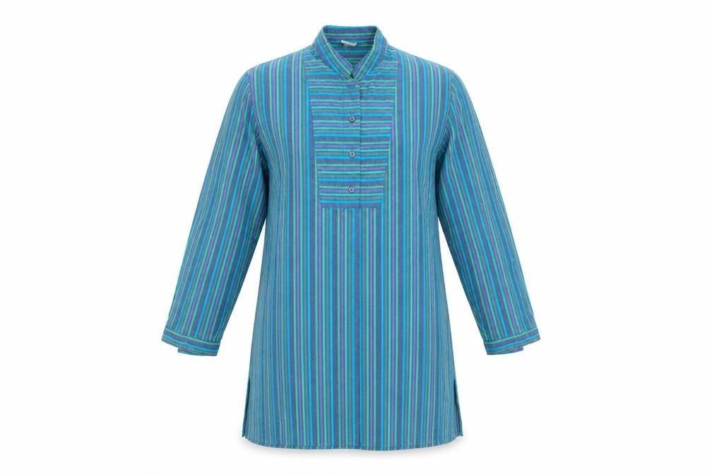 DW Shop Mens Green Striped   Button-Up Size 40