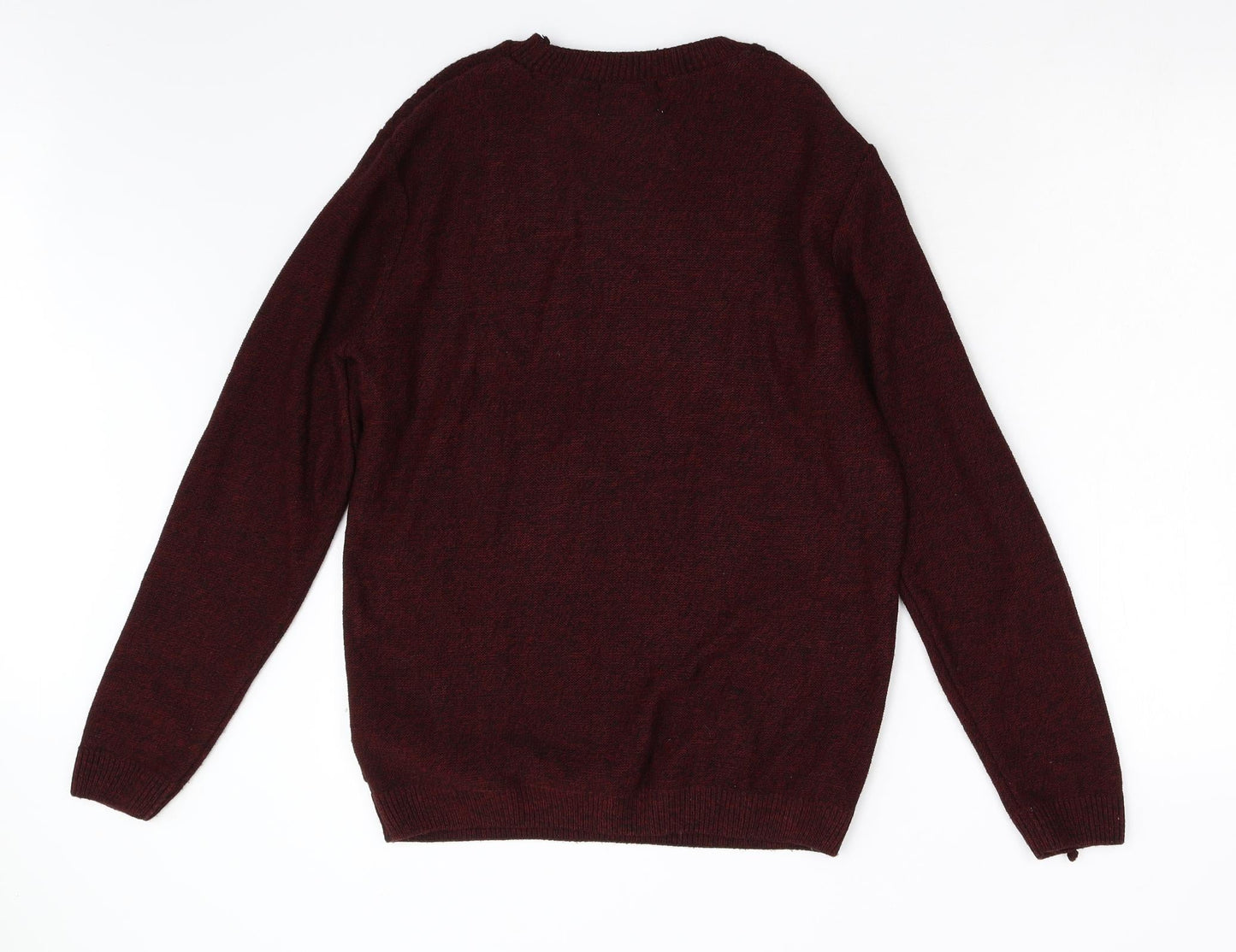 Topman Mens Red  Knit Pullover Jumper Size S