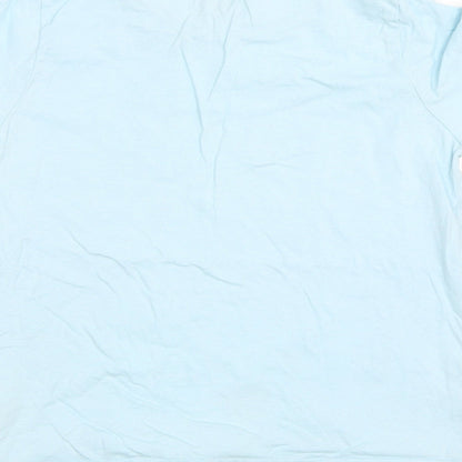 Brand and care label for Fluid girls’ blue basic t-shirt, size 9-10, years - let it snow