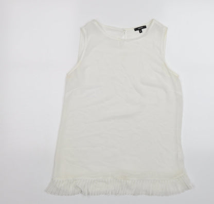 Additional front view of Papaya women’s white basic blouse, size UK 10