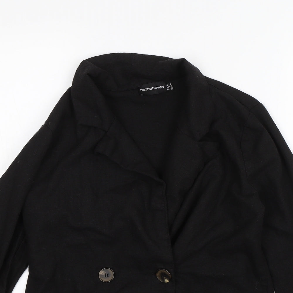 PRETTYLITTLETHING Womens Black   Jacket  Size 8
