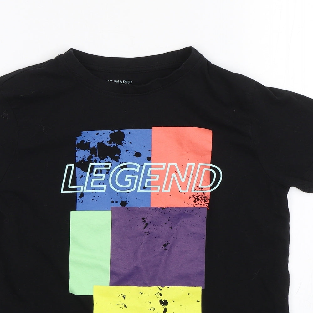 Primark Boys Black   Basic T-Shirt Size 10-11 Years  - Legend