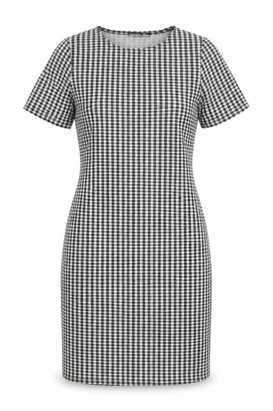 Boohoo Womens Black Plaid  Shift  Size 8