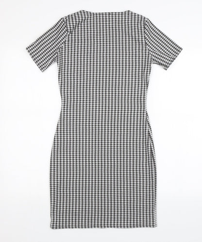 Boohoo Womens Black Plaid  Shift  Size 8
