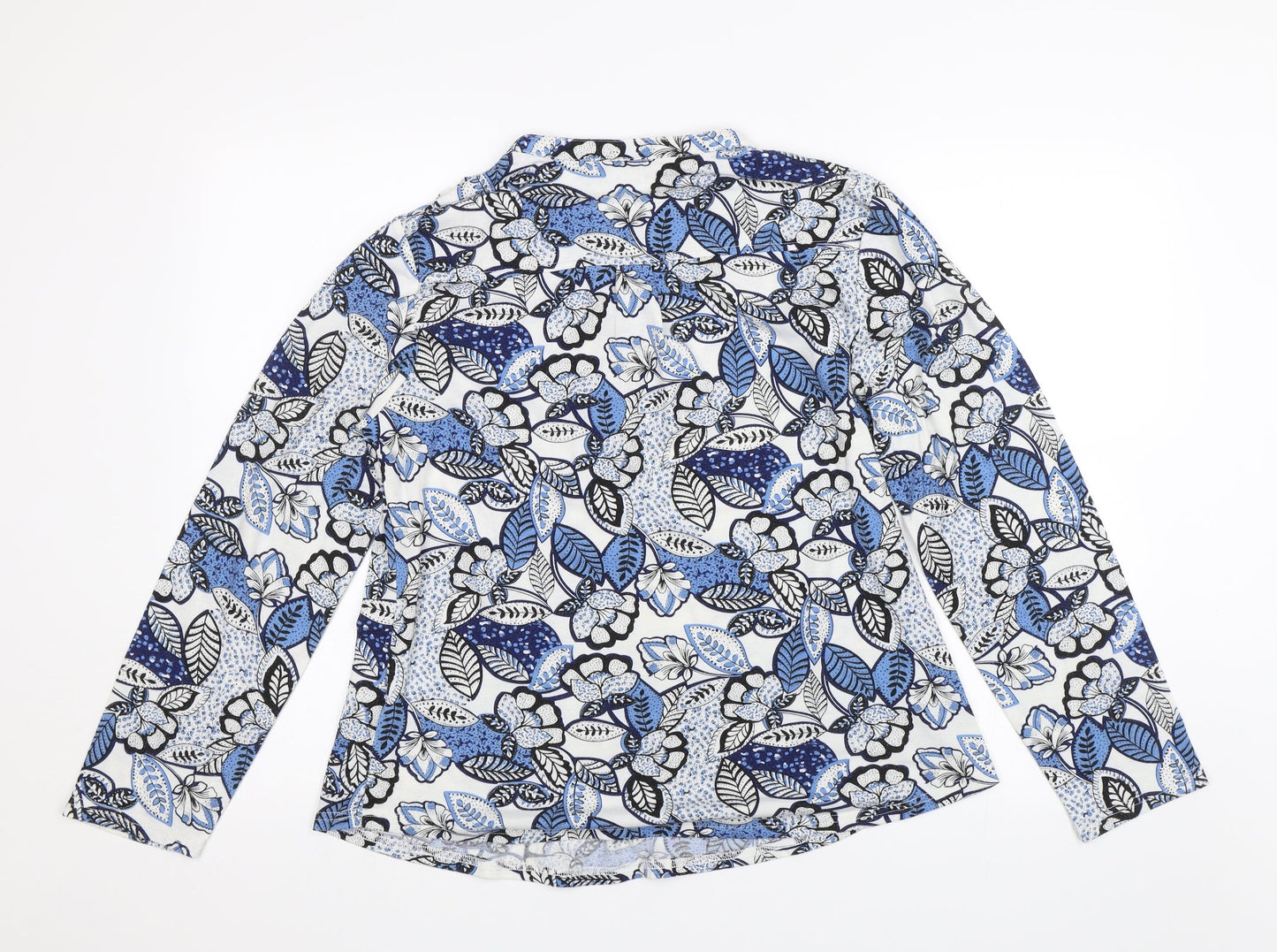 Stock Shop Womens Blue Floral  Basic Blouse Size L