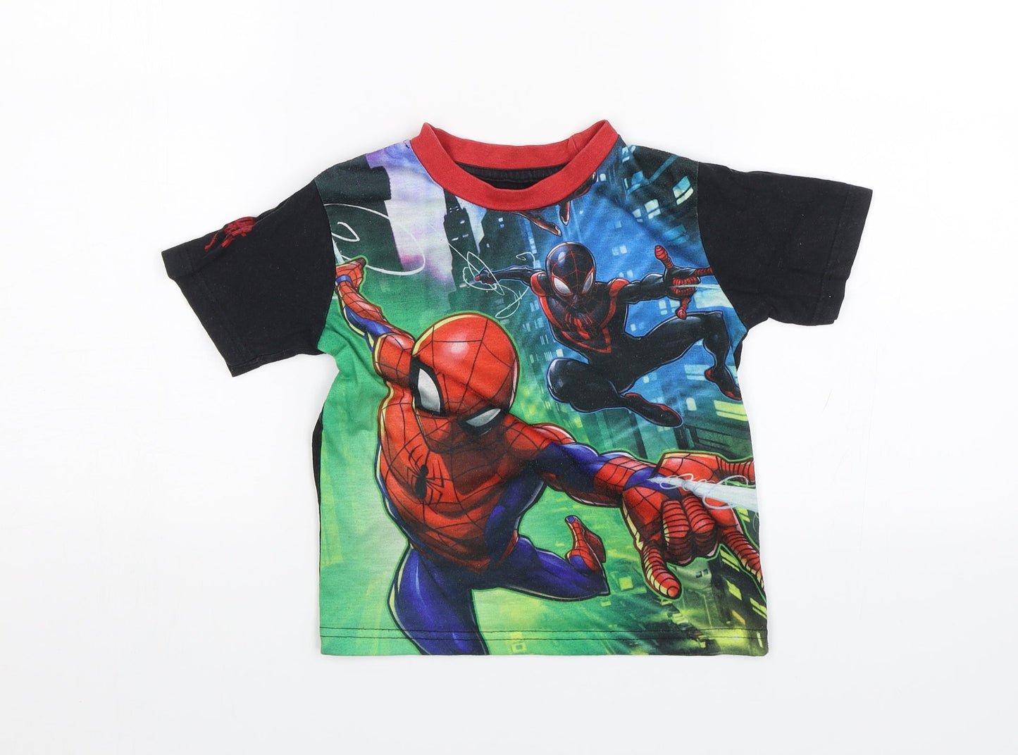 Character.com Boys Black   Basic T-Shirt Size 4 Years  - Spider Man