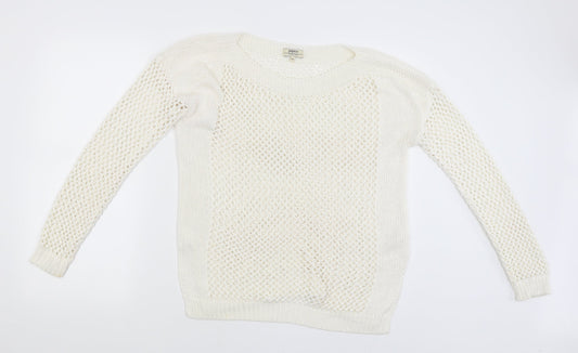 Papaya Womens White   Pullover Jumper Size M