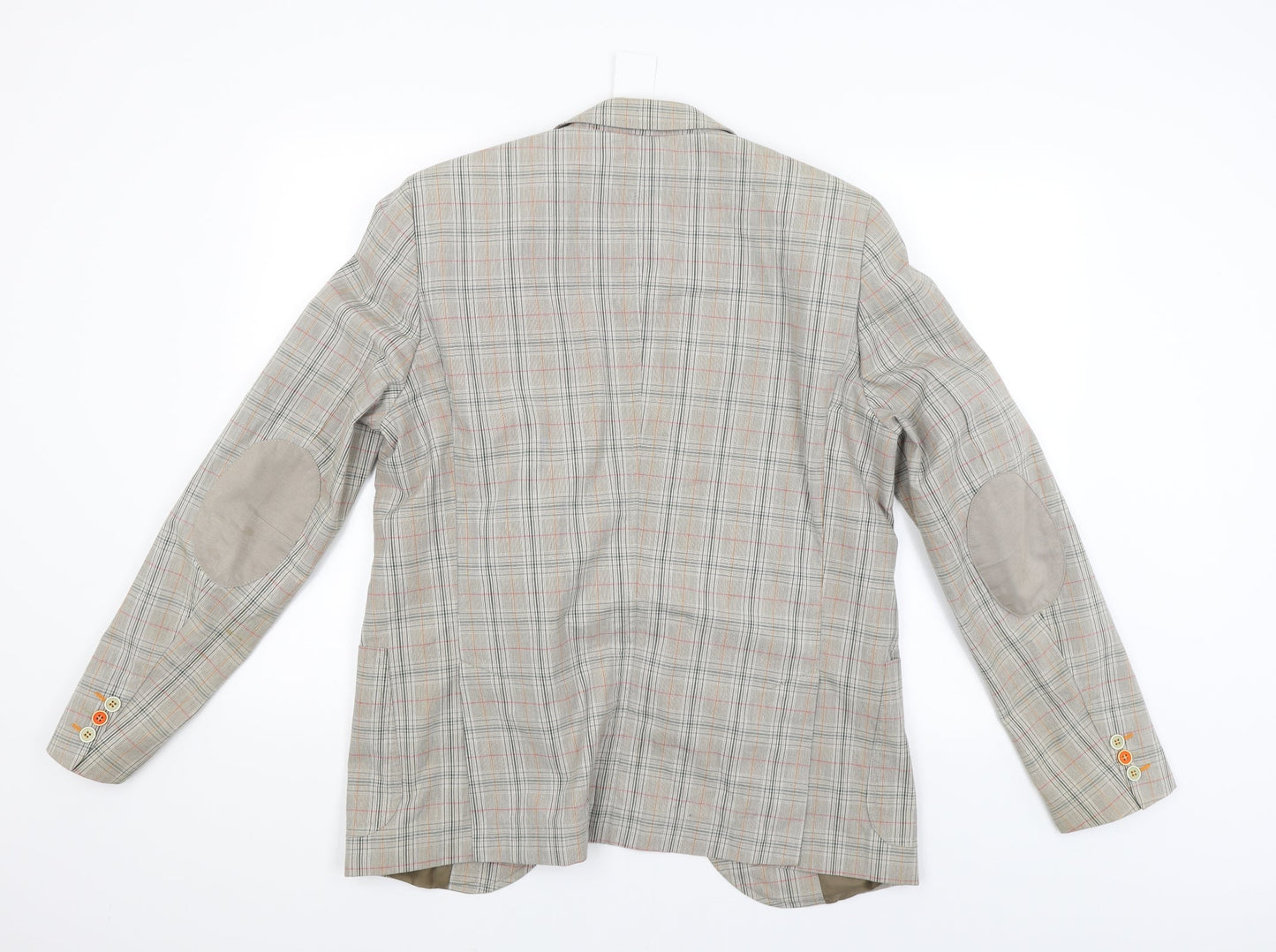 Luigi Spago Womens Beige Check  Jacket Blazer Size M