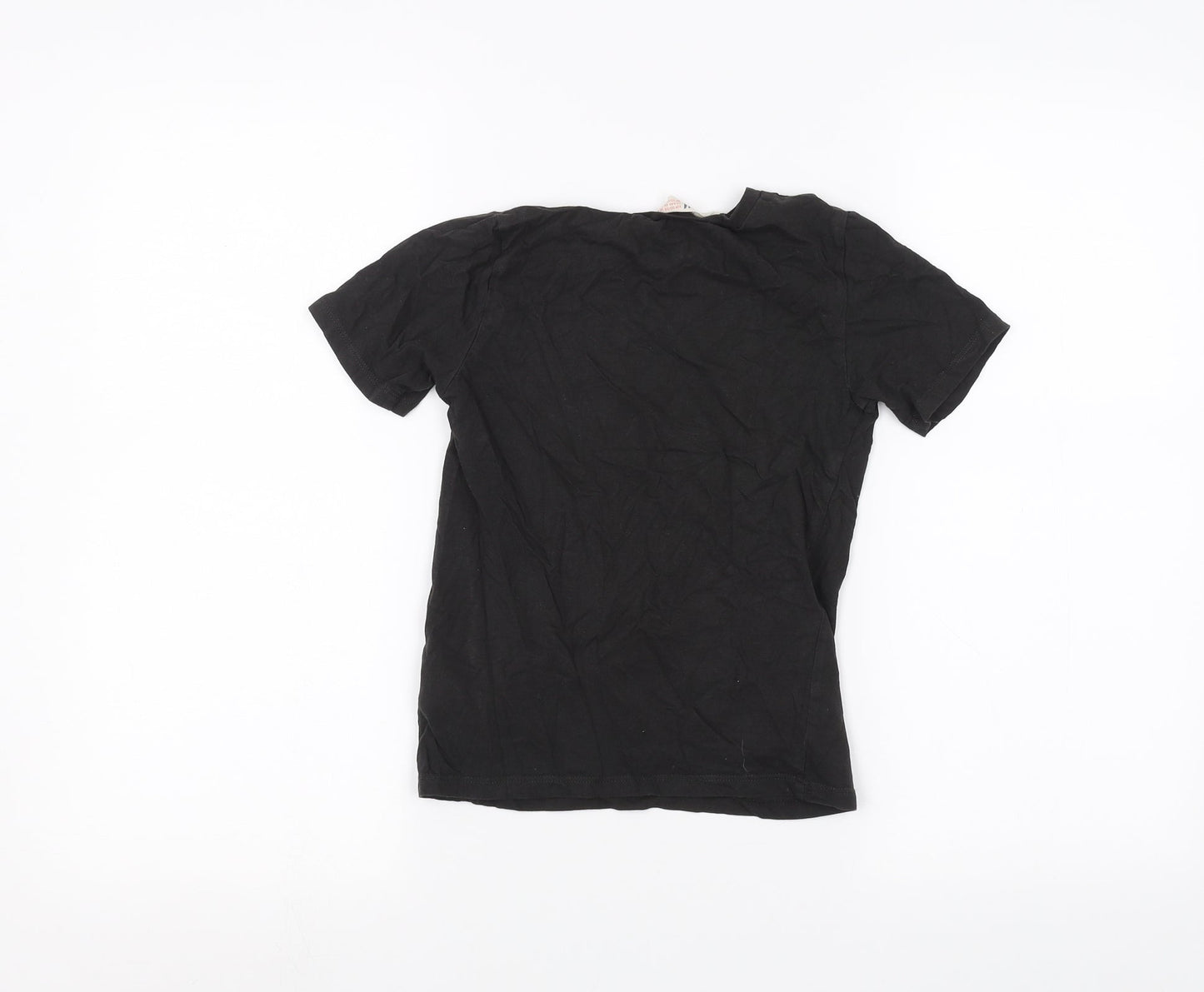 H&M Girls Black   Basic T-Shirt Size 7-8 Years  - Leopard