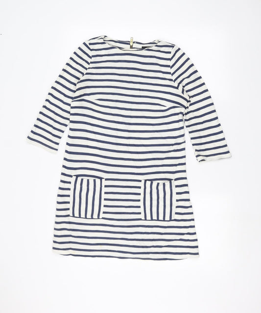 Topshop Womens White Striped  Pullover Jumper Size 8