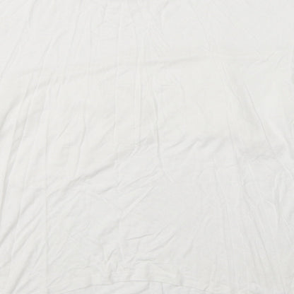 Brand and care label for Atmosphere women’s white basic blouse, size UK 14
