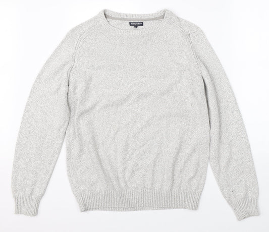 Geogre Mens Grey  Knit Pullover Jumper Size M
